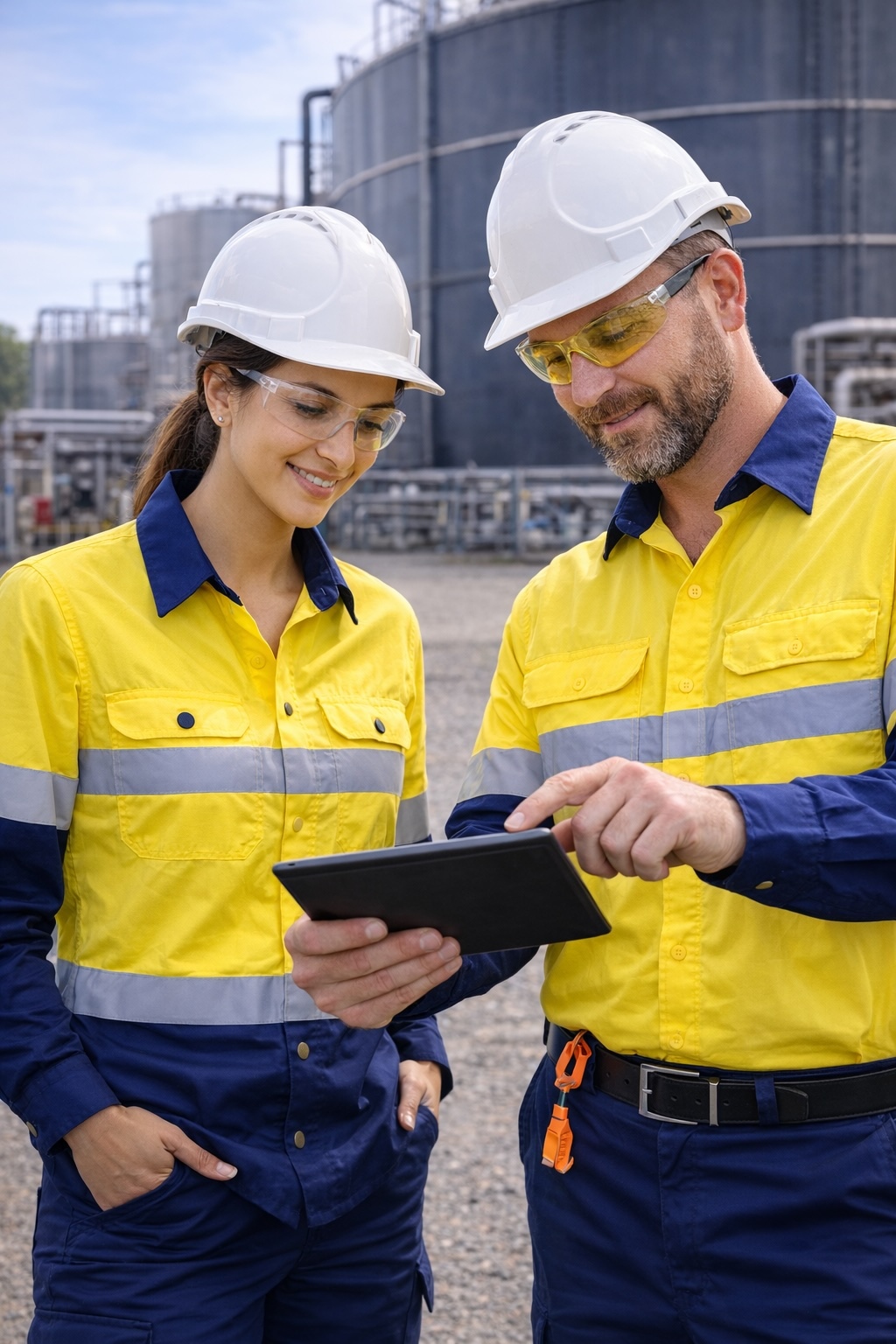 Sydney Water infrastructure team in PPE at treatment facility — Vasco Services live-site delivery